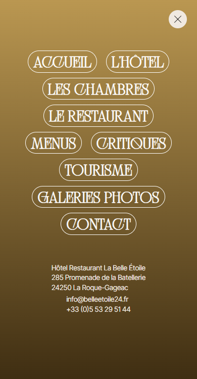 creation site internet restaurant dordogne belle etoile mobile 2