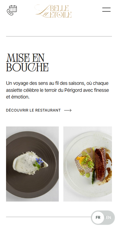 creation site internet restaurant dordogne belle etoile mobile 3