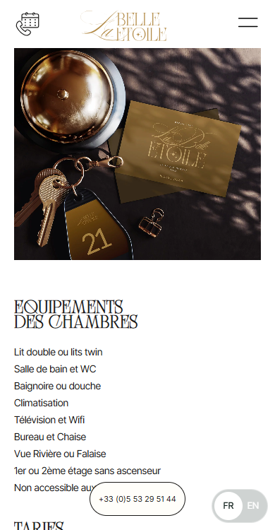 creation site internet restaurant dordogne belle etoile mobile 4