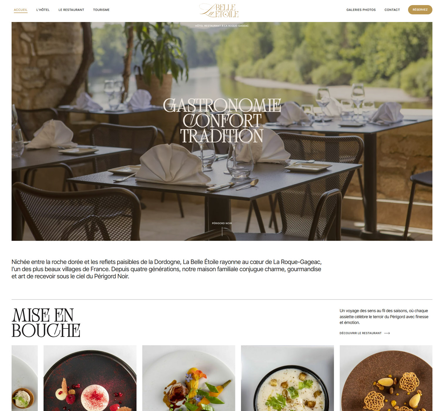 creation site internet restaurant dordogne belle etoile page 1