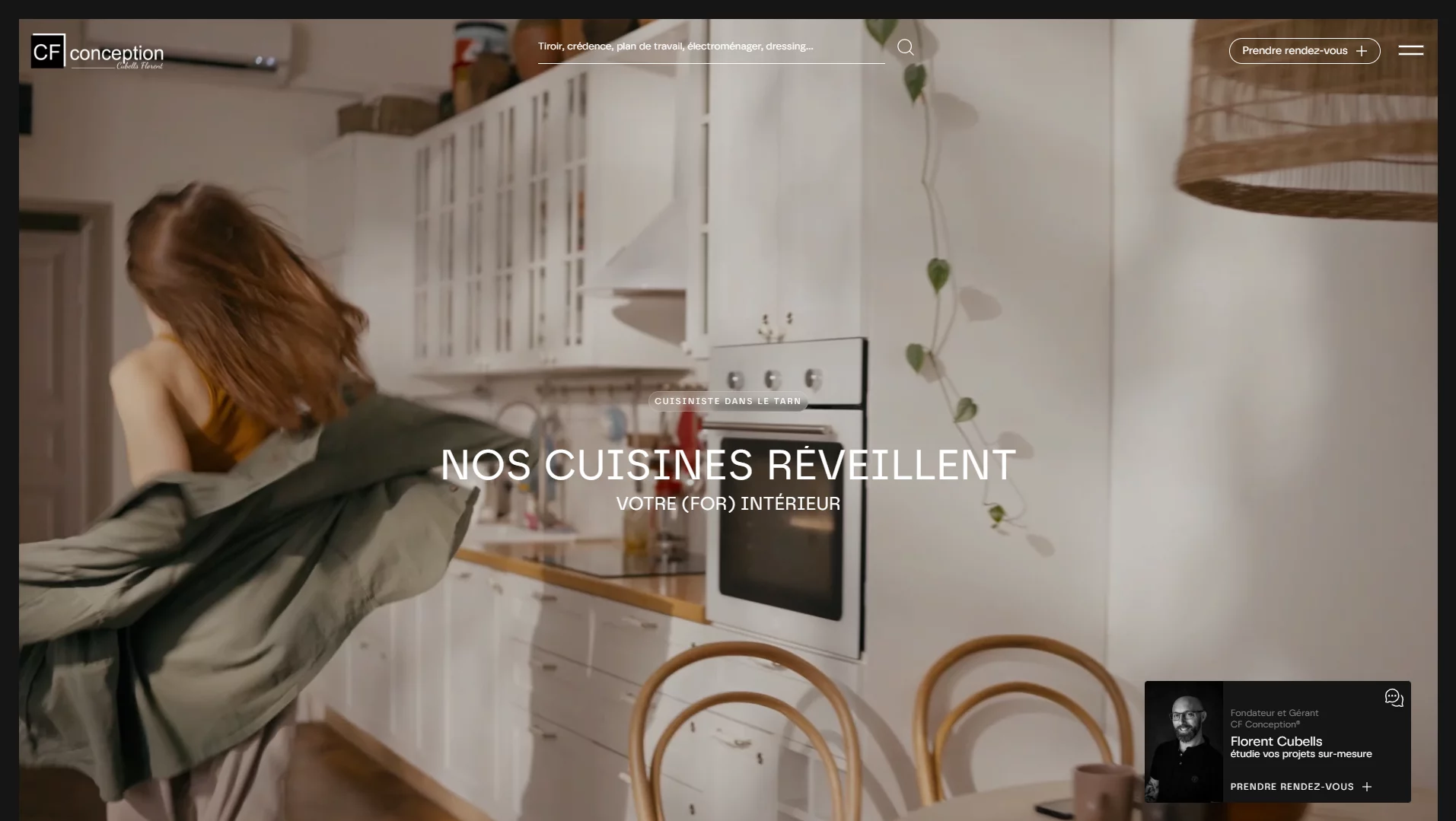 Réalisation ALIOKI pour CF Conception, Cuisiniste à Coufouleux, dans le Tarn — visuel home