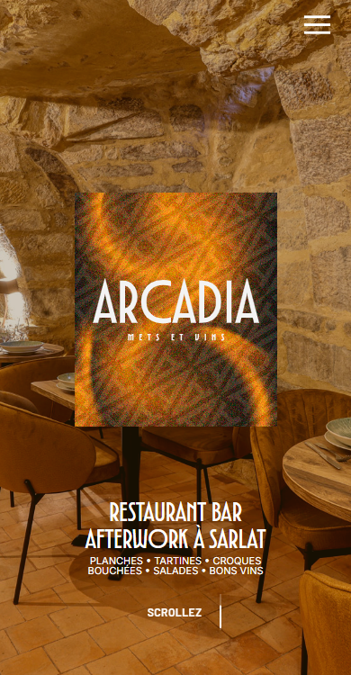 Site internet d’Arcadia en version mobile