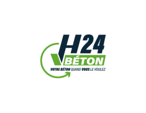 Logo H24 Béton, client de l’agence ALIOKI